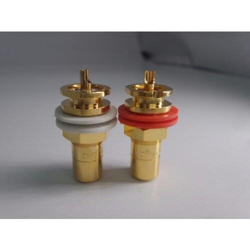 2PCS Original American The Cmc Socket Rca Socket Cinch Cmc816 Pure Copper Gold-plated Rca Block