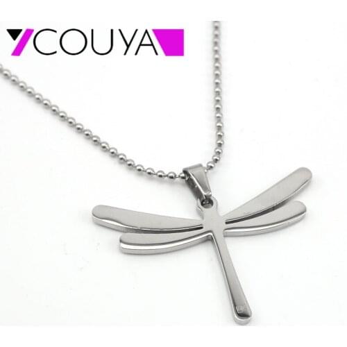1PC New fashion stainless steel women small dragonfly pendant necklace jewelry best gifts for Valentines Day