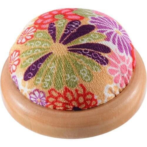 Random Color 1pcs Wood Bottom Base Needle Pin Cushion Pillow Holder Sewing Craft Stitch Needlework DIY Craft