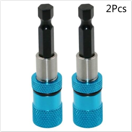 2Pcs 1/4 Hex Shank Electric Drill Magnetic Screwdriver Bit Holder tool Stainless Steel Magnetism Limit Adjustable Extension Rod