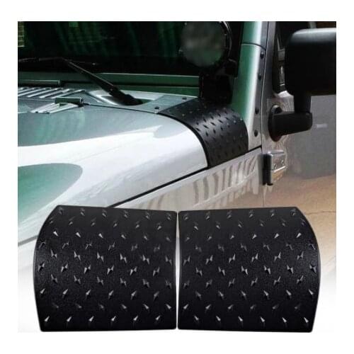 2pcs ABS Car Cowl Body Armor Hood Cover Guard Protector Sticker For Jeep Wrangler JK 2007-2017 Auto Accessories