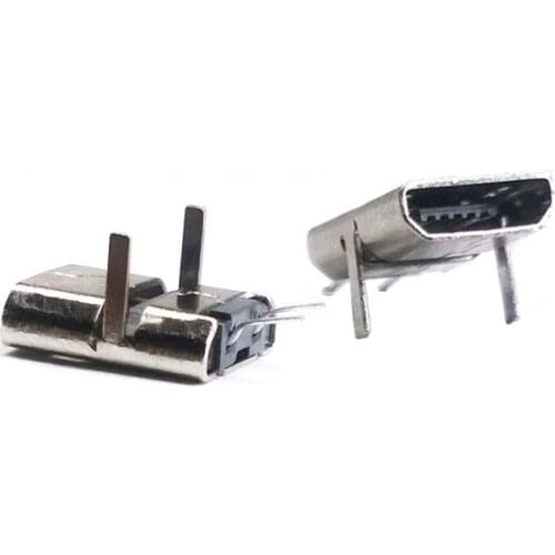 20/50 pcs/lot USB 2 Pin female 90 degree DIP USB Connectors Plastic Shell Micro USB Connector Jack Tail Plug Sockect Terminals