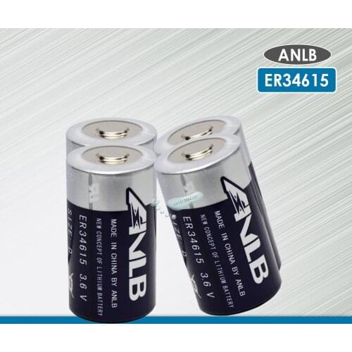 4pc ANLB 19ah ER34615 34615 3.6V Size 34.2X61.5mm 19000MAH Non-rechargeable D LiSOCl2 Batteries lithium batteriesfor 10years