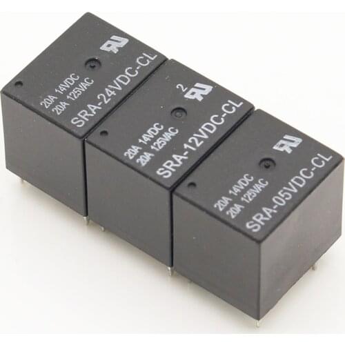 5PCS/lot Power relays SRA-05VDC-CL SRA-12VDC-CL SRA-24VDC-CL 5V 12V 24V 20A 5PIN