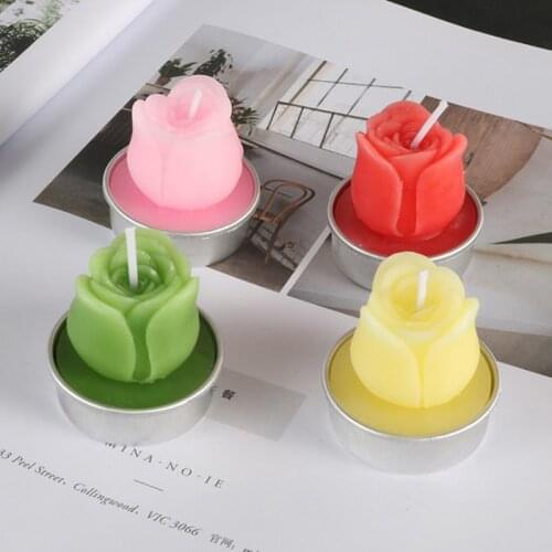 6pc Rose-Shaped Candles Floating Flower Candle Home Decor for Wedding Party