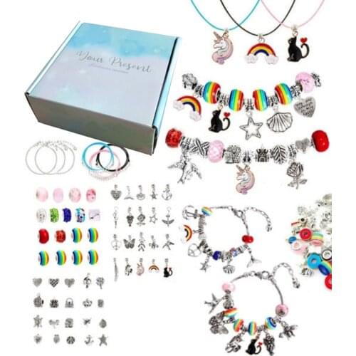 Blucome Design Mixed Vintage Metal Marine Organism Rainbow Charms Beads DIY Bracelet Pendant Neacklace Accessories Jewelry