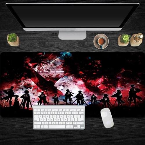 XL Japan Anime Large Gaming Locking Edge Speed Mouse Pad Washable Laptop Notebook Desk Mat Computer Mousepad for Attack on Titan