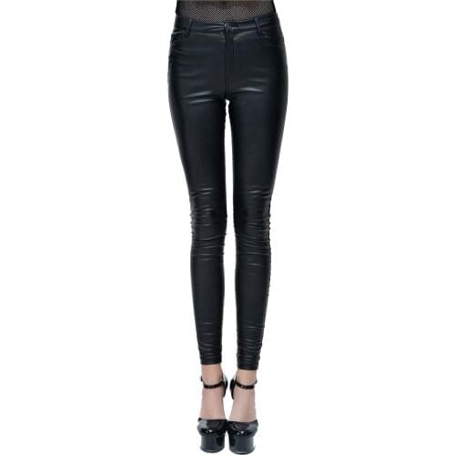 High Waist Pencil Pant Leather Long Trousers Casual Sexy Exclusive Fashion Women Tight Trouser Womens pants Punk