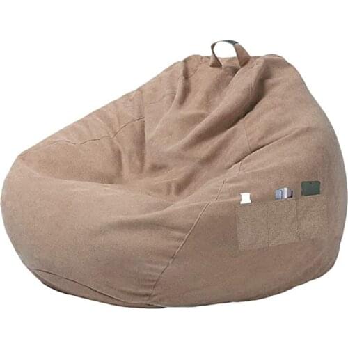 Simple Style Ordinary bean bag sofa cover Bean Bag Chair Sofa Couch Cover Without Filler With Three Side Pockets
