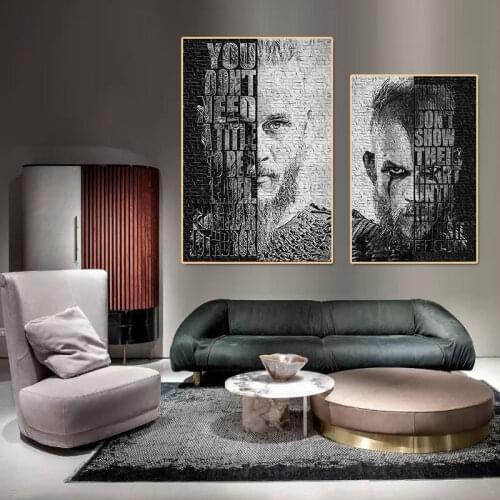 Ragnar Lothbrok Vikings Pictures Abstract Painting Canvas Painting Oil Painting Poster Modern Wall Art in Livingroom Home Decor