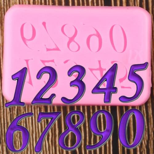 3D Number Digital Silicone Mold Baby Birthday Fondant Cake Decorating Tools Chocolate Gumpaste Candy Polymer Clay Moulds