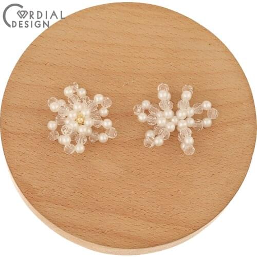 Cordial Design 20Pcs Jewelry Accessories/Crystal Pendant Base/Imitation Pearl/Hand Made/Charms/DIY Making/Earring Findings