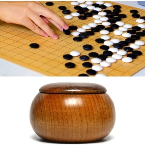 Wooden Go Cans Stones Storage Bottle Go Game Chess Bowls with Lid Weiqi Box