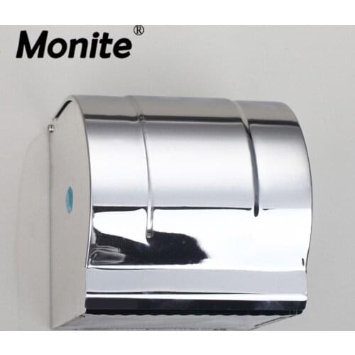 Stainless Steel Toilet Paper Holder Roll Tissue Case with Cover Chrome Polished Paper Box