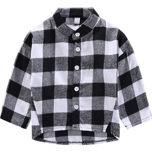 Children coat baby boys shirt 100% cotton 2019 new spring autumn kids plaid clothes male child clothing for 2 to 13 years old