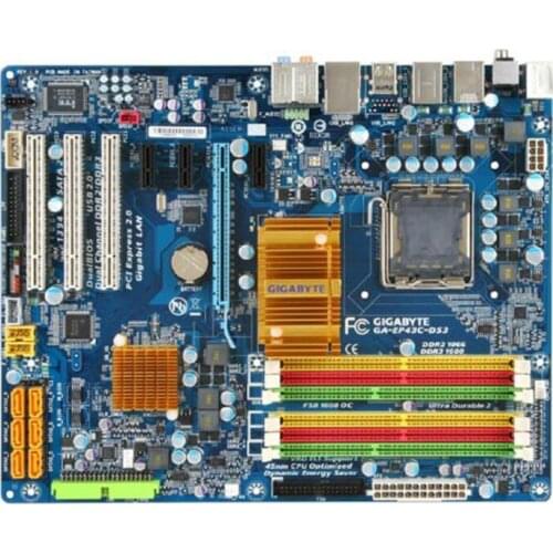 For Gigabyte GA-EP43C-DS3 Original Used Desktop Motherboard EP43C-DS3 P43 Socket LGA 775 DDR2 DDR3 ATX On Sale
