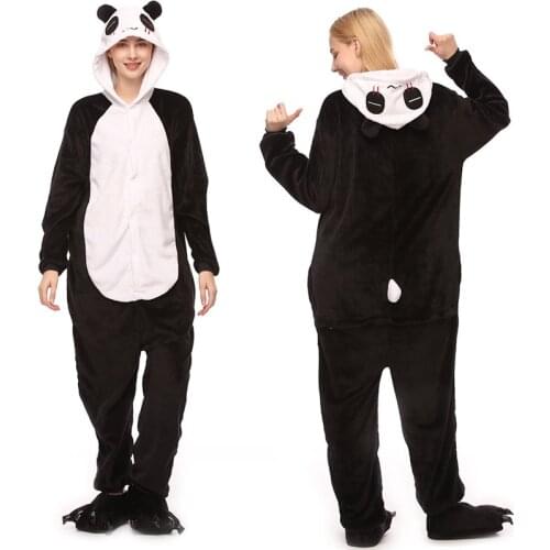 Cartoon Panda Flannel Pijamas for Adult Woman Baby Kids Animals Kigurumi Unicorn Pyjamas Funny Cosplay Sleepwears for Children