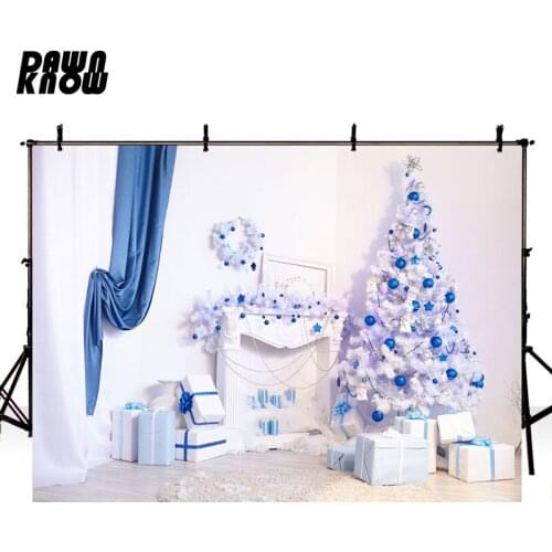 DAWNKNOW Merry Christmas Tree Photography Background Indoor Photo Shoot Backdrops For Children Photocall Photo Studio lv1045