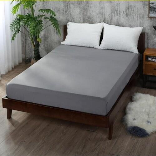 Hot Sale Pure Color Soft Fitted Sheet with Elastic Band Solid Bed Sheet Cover-Wrinkle,Fade,Stain and Abrasion Resistant Sheets