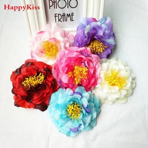 HappyKiss(Can Mix Color) NEW12PCS Artificial Rose Silk Flower Heads Decoration for Wedding Party Banquet Decorative Flowers