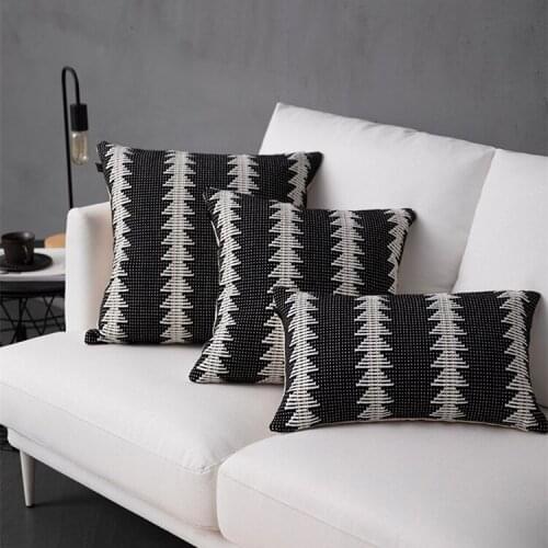 30X50/45/50cm Nordic black white cotton cushion cover geometric tree pattern throw pillowcase sofa lumbar pillow cover