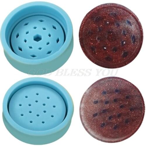 Crystal Epoxy Resin Mold Tobacco Grinder Leaf Herbal Herb Smoke Spice Crusher Silicone Mould DIY Crafts Baking Tools