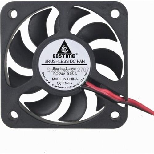 1 Piece Gdstime DC 24V 2Pin 5010 50X50X12mm 5cm 50mm Mini Cooling Cooler Fan 9 Blades
