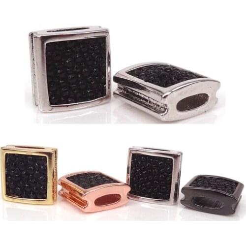 4 Colors Stingray Square Beads For Leather Bracelets DIY Fashion Jewelry Findings Charm Beads 10mm