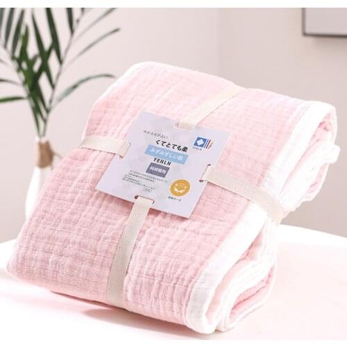 Retro Muslin Breathable Home Camping Blankets Child Infant Home Bed Bedspread Travel Plaid Furniture Covering Bedroom Decor
