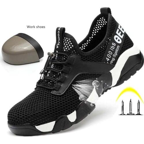 2020New men Steel Toe Work Safety Shoes Lightweight Breathable Reflective Casual Sneaker Prevent piercing Women Protective boots