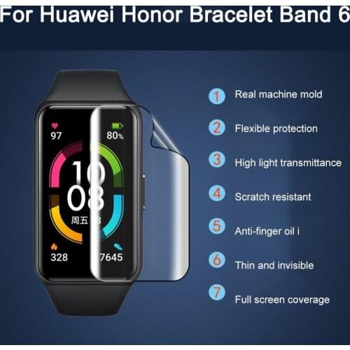 TPU Soft Hydrogel Protective Film For Honor Band 6 Screen Protector For Huawei Honor Bracelet Band 6 Strap Not Tempered Glass