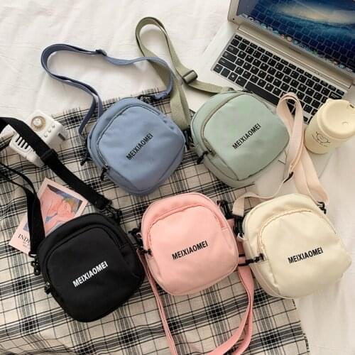 New Womens Bag Japanese Style Fresh and Sweet Nylon One-shoulder Bag Leisure Fashion Pure Color Satchel Bag