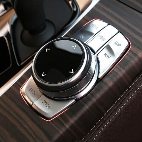 New 5 Series Chrome ABS For BMW G30 528 530 540Li 2018 2019 Car Interior Multimedia Button Cover Trim Idriver Sticker Protection