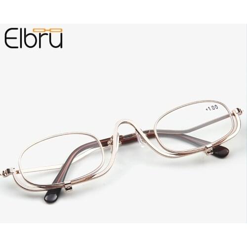 Elbru Elderly Women Men Reading Glasses Cosmetic Metal Magnifying Eyewear New Portable Gift For Parents Presbyopic Magnification