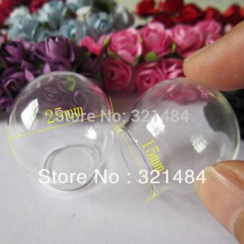 Wholesale lot 25*15mm Clear Glass globe glass bottle sand rice jewelry vials pendants handmake diy for jewelry making findings