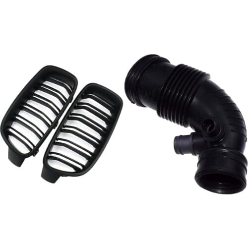 Front Kidney Grille Grills Matte Black for BMW F30 F35 328I 335I 2012-2016 with Air Duct Filtered Pipe Intake Hose