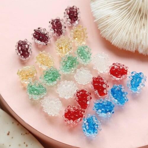 Retro cute frosty mulberry fruit glass beads glass earrings hairpin hairpin material