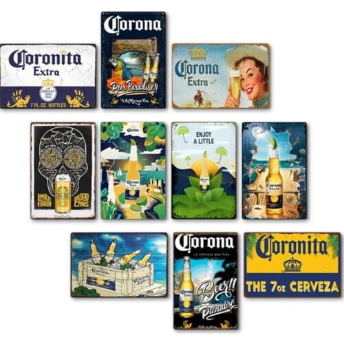 Retro Beer Metal Plate Painting Wall Poster Decor Vintage Tin Signs Art Sticker For Home Bar Pub