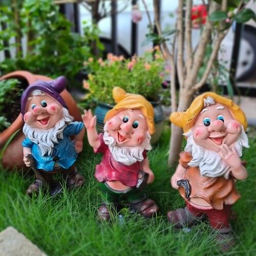 European-style garden resin seven dwarfs ornaments outdoor lawn figurines crafts fairy tale garden courtyard decoration crafts