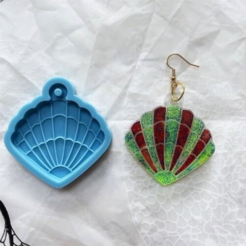 DIY Mirror Shell Keychain Silicone Epoxy Mold DIY Keychain Creative Pendant Jewelry Crafting Mould for Valentine Gift