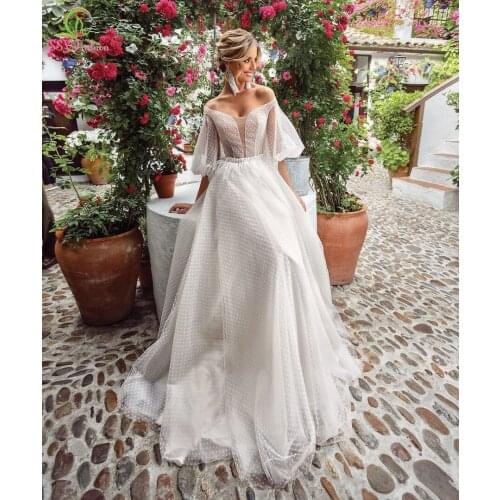 SSYFashion New Beach Party Formal Gowns for Women Romantic Boat Neck Lantern Sleeves Long Evening Dresses Vestidos De Fiesta