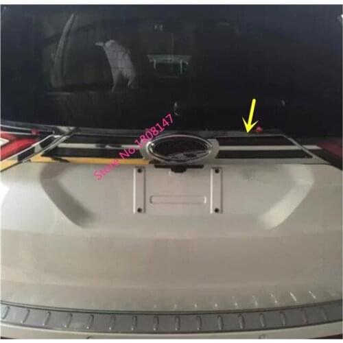 Car Styling ABS Chrome Sticker Rear Trunk License Plate Door Bottom Tailgate Frame Plate Trim Part For Ford EDGE 2015 2016 2017