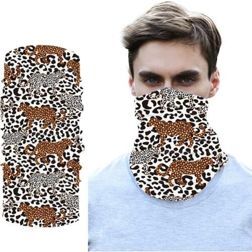 Leopard Print Wide Cotton Stretch Women Headbands Neck Gaiter Headwrap Turban Headwear Bandage Hair Bands Bandana Punisher Buffs