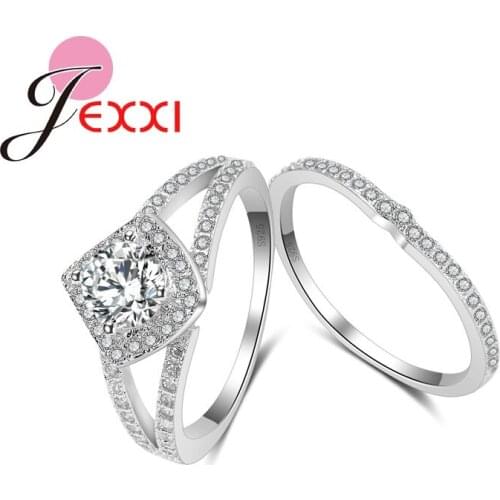 925 Sterling Silver Ring for Women CZ Crystal Wedding Engagement Wholesale Fashion Finger Rings Jewelry