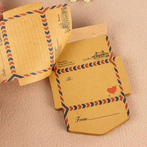 10sets Creative Vintage Paper Envelope Kraft Paper Envelopes for Invitations For Student School Office Gift