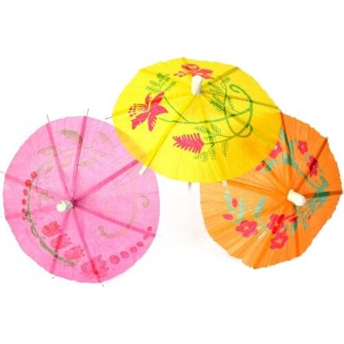 100 Mixed Paper Cocktail Umbrellas Parasols for Party Tropical Drinks Accessories