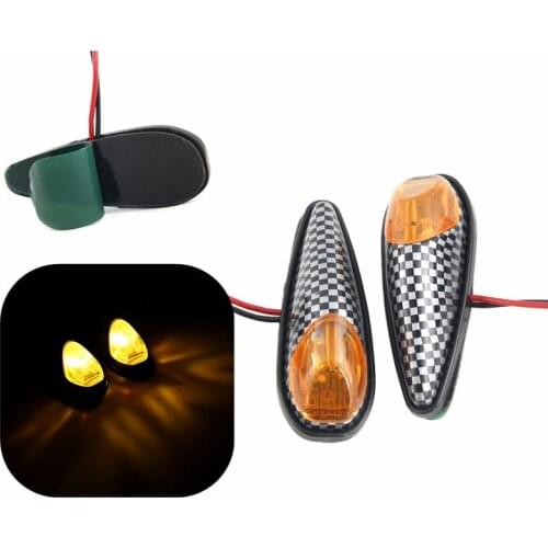 2Pcs 12V Universal Motorcycle Side Mirror Turn Signal Lights Indicator Blinker Flash Motor Bike Lamp Light For Honda Yamaha KTM