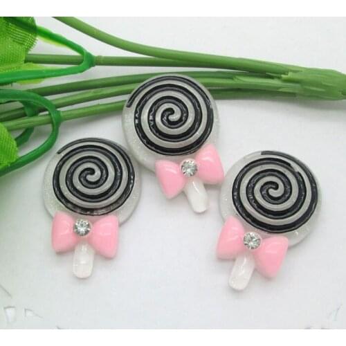 20Pc White Lillipop Letter Resin Decoration Crafts Kawaii Bead Flatback Cabochon Fridge Magnet Scrapbook DIY Accessories Buttons