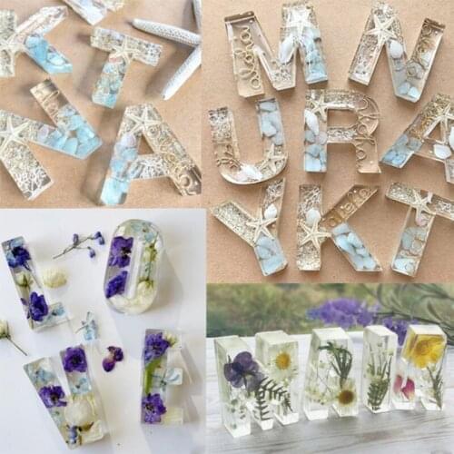 26 Pcs/set Crystal Epoxy English Letters Alphabet Silicone Mould DIY Handmade Jewelry Creative Pendant Model UV Mold