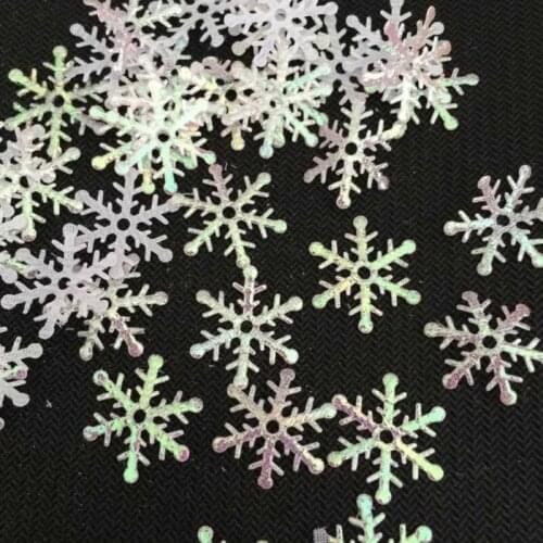 300pcs 2cm Snowflake Christmas Glitter Fake Snow Decoration For Home Tree Artificial Snowflakes Frozen Christmas Wedding Decor 3